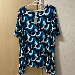 Women XXL Gorgeous Abstract Print Blouse Casual to Career Wear NWT